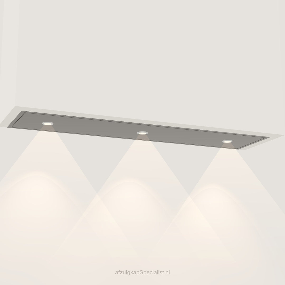Wave 3663.604 STANDARD inbouwunit 120 x 30 cm in Smoked Silver, met verlichting aan