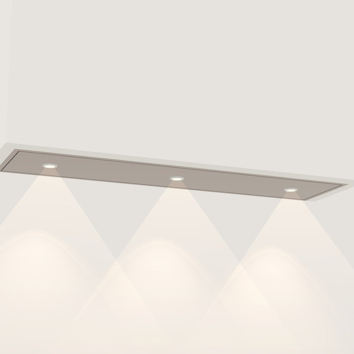 Wave 3663.605 STANDARD inbouwunit 120 x 30 cm in Champagne Gold, met verlichting aan
