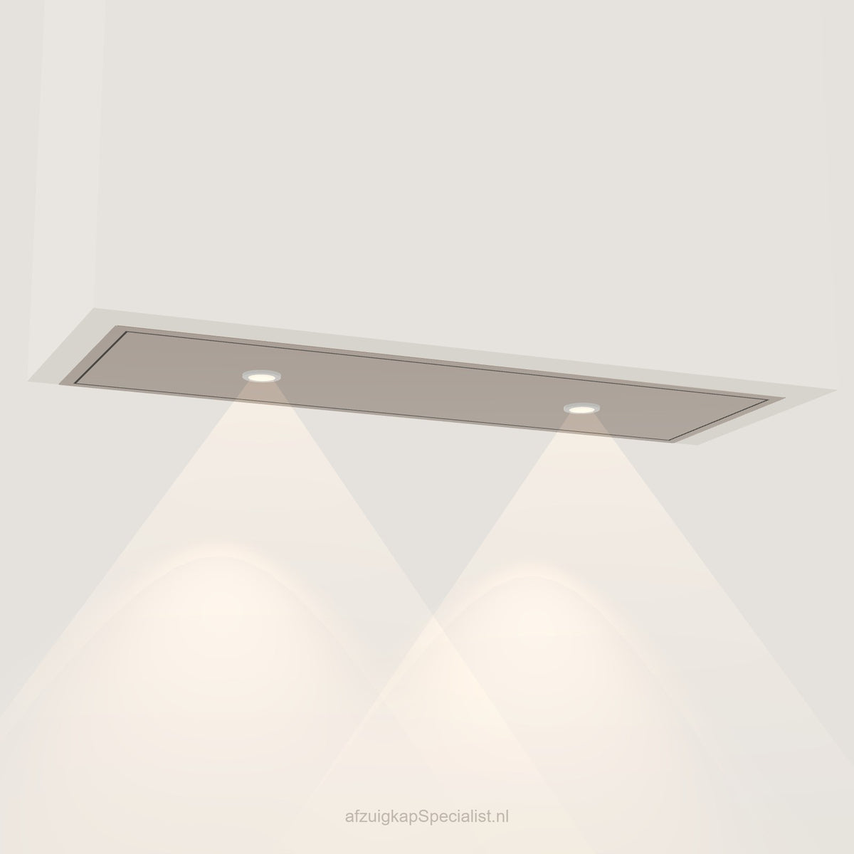 Wave 3663.605 STANDARD inbouwunit 90 x 30 cm in Champagne Gold, met verlichting aan