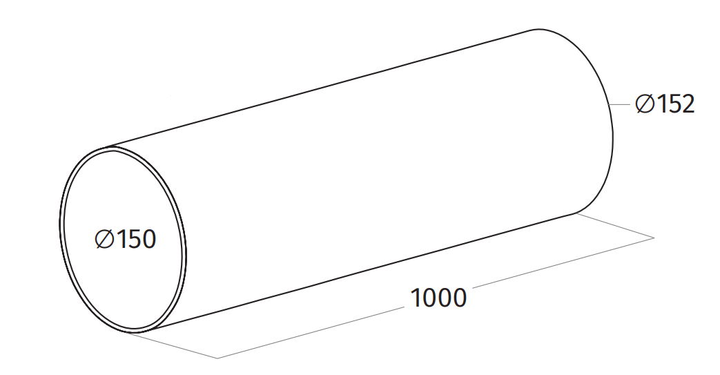 Wave 6000311 rondkanaal ∅ 150 mm binnen, ∅ 152 mm buiten - afzuigkapSpecialist.nl