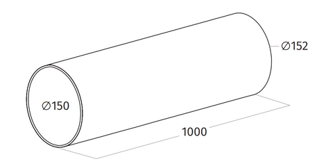 Wave 6000311 rondkanaal ∅ 150 mm binnen, ∅ 152 mm buiten - afzuigkapSpecialist.nl