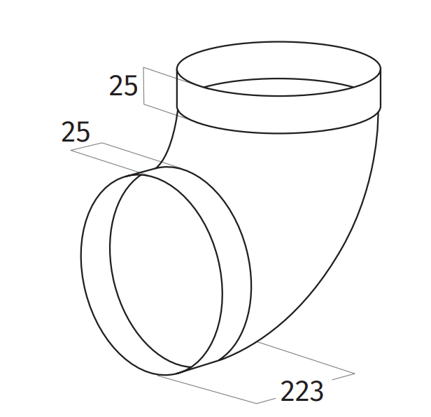 Wave 6000314 90° bocht met mof ∅ 152 mm binnen - afzuigkapSpecialist.nl