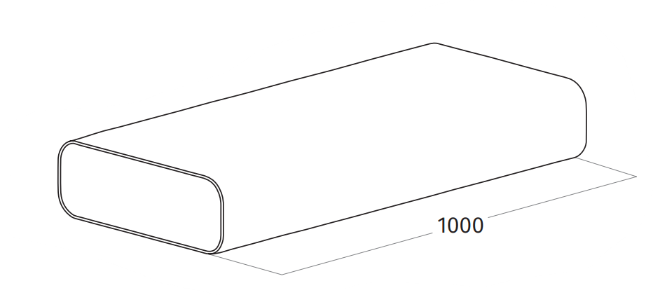 Wave 6000316 vlakkanaal 230 x 80 mm buiten - afzuigkapSpecialist.nl
