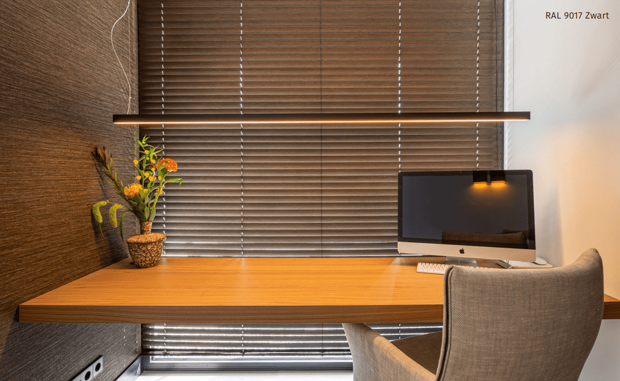 Wave 7229.200 BAR - 1200 mm hanglamp - zwart RAL 9017 mat - LED warmwit 2700K - dimbaar - afzuigkapSpecialist.nl