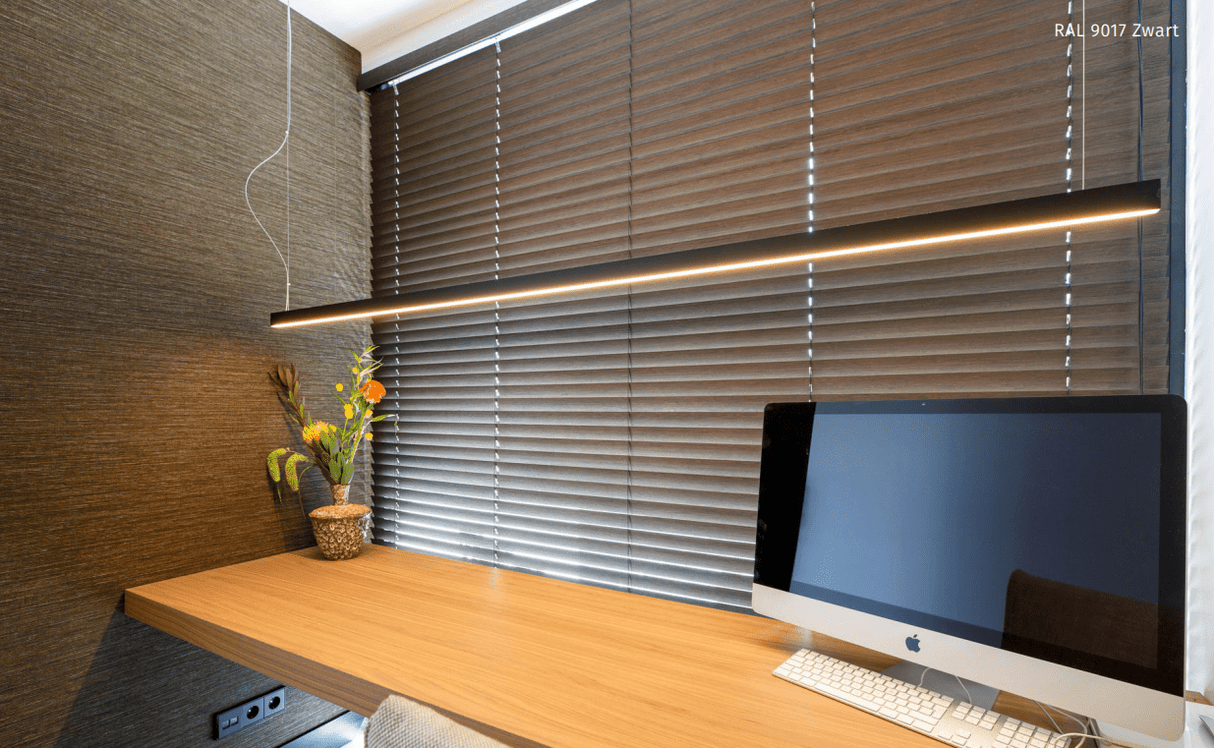 Wave 7229.200 BAR - 1200 mm hanglamp - zwart RAL 9017 mat - LED warmwit 2700K - dimbaar - afzuigkapSpecialist.nl