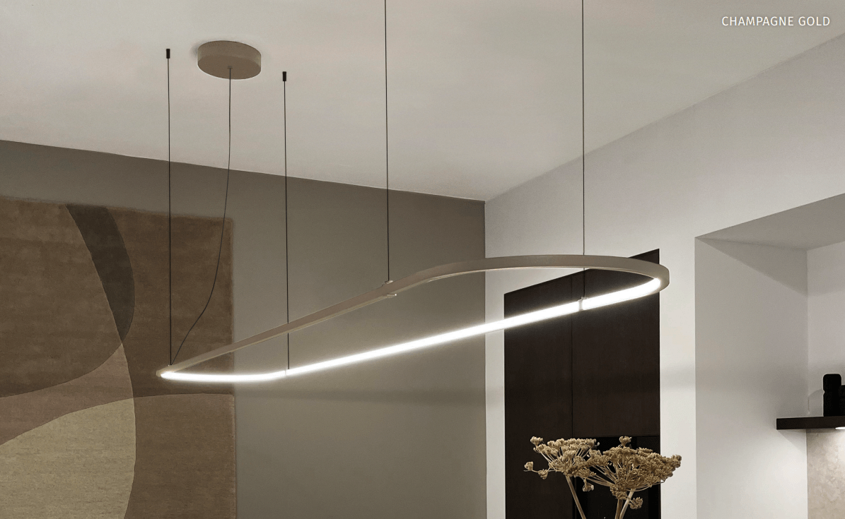 Wave 7391.200 OVAL - 1800 mm hanglamp - zwart RAL 9005 mat - LED warmwit 2700K - dimbaar - afzuigkapSpecialist.nl