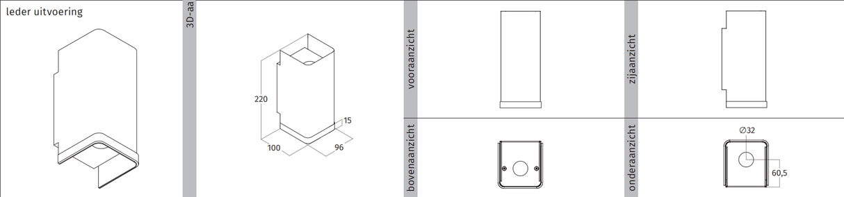 Wave 7611.250 MOODS - wandlamp - geschikt voor lederen bekleding - RVS - dimbaar - LED - afzuigkapSpecialist.nl