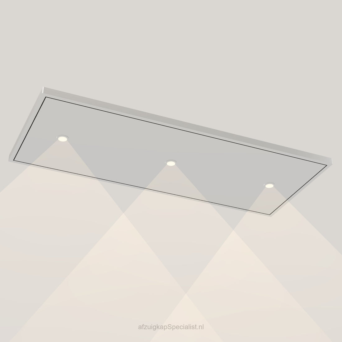Plafonnier Wave 8231.101 EDGE 120x50 cm - Inox - sans moteur - en saillie 27 mm - LED