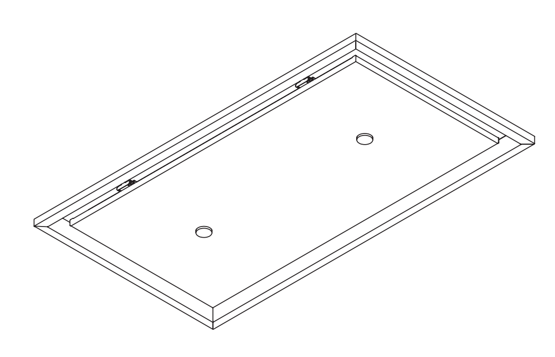 Lijntekening van de Wave 8231 EDGE plafondunit 90 x 50 cm