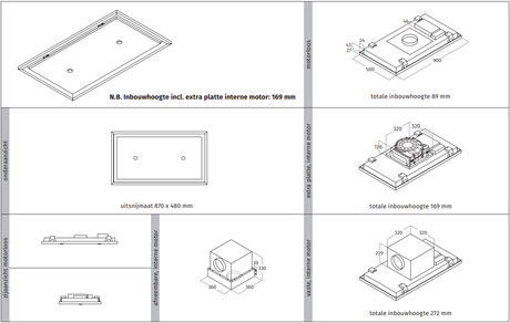 Wave 8231.401 EDGE plafondunit 90x50 cm - 1 kleur naar keuze - motorloos - 27 mm opbouw - LED - afzuigkapSpecialist.nl