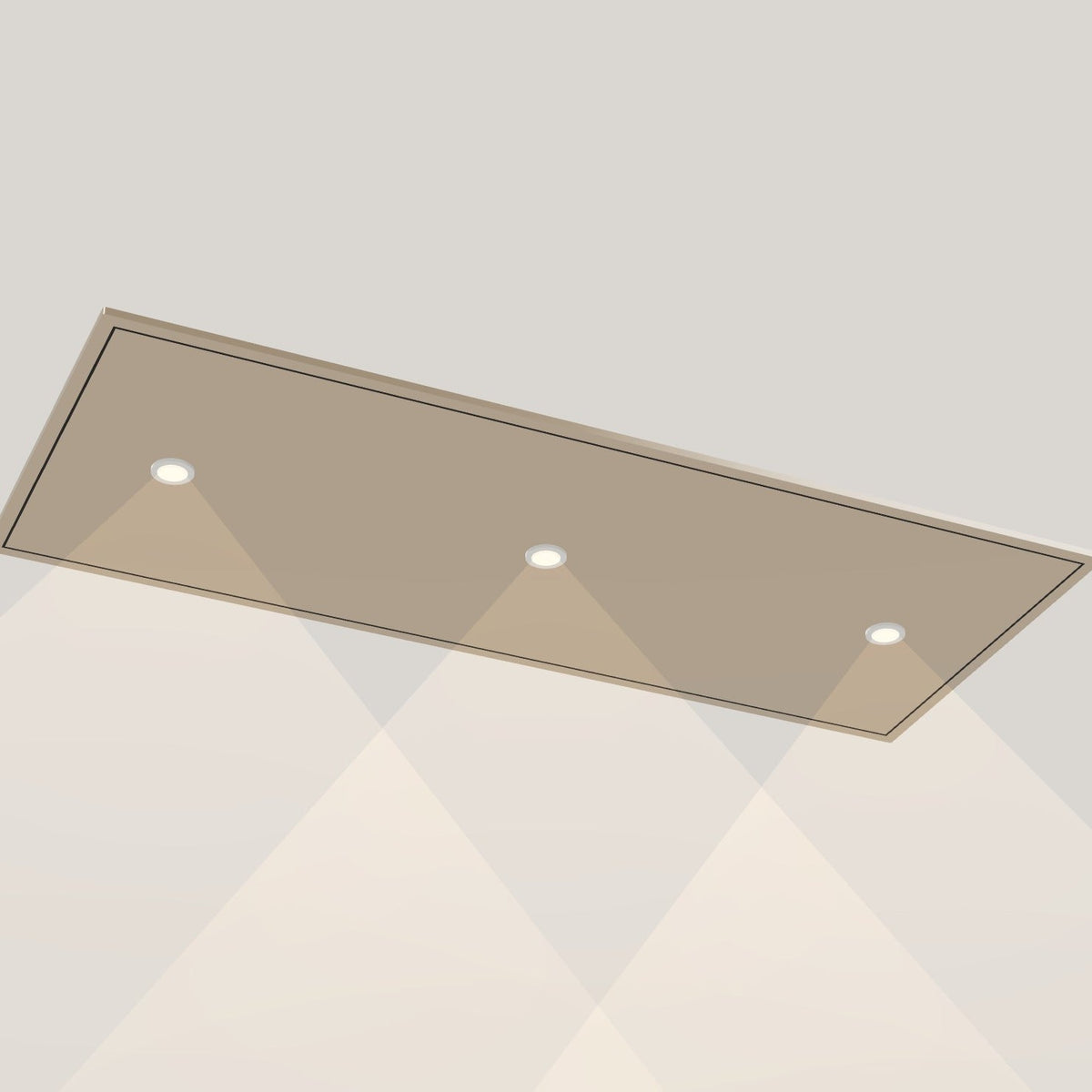 Wave 8663.601 STANDARD X plafondunit 120 x 50 cm in Satin Bronze, met verlichting aan