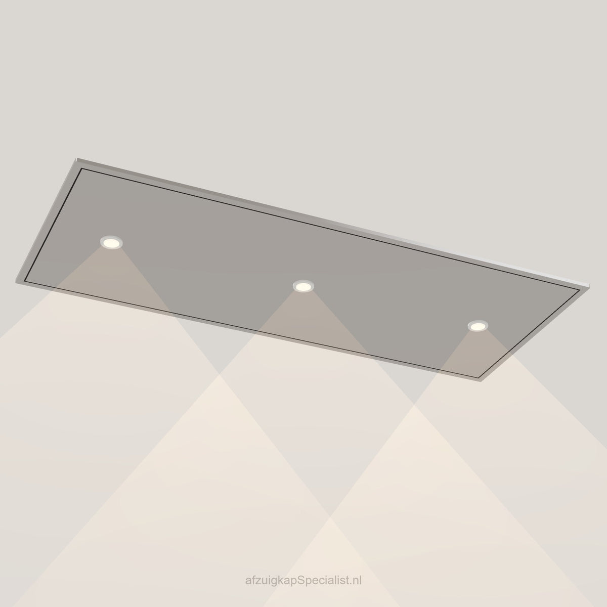 Wave 8663.602 STANDARD X plafondunit 120 x 50 cm in Pearl Grey, met verlichting aan