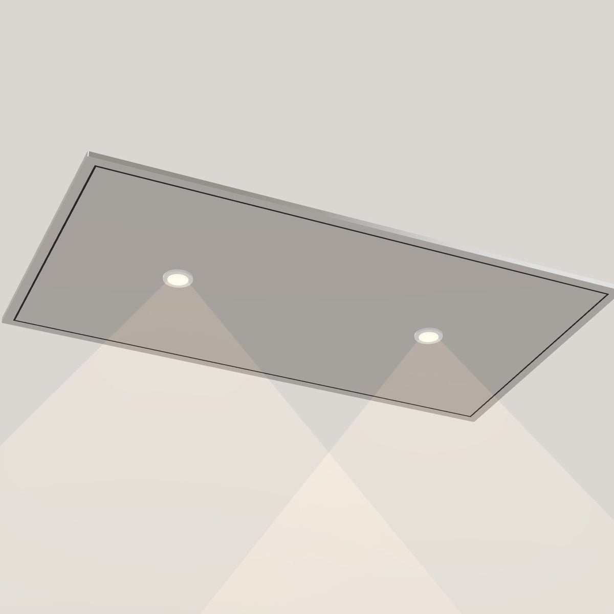 Wave 8663.602 STANDARD X plafondunit 90 x 50 cm in Pearl Grey, met verlichting aan