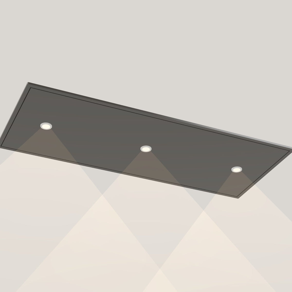 Wave 8663.604 STANDARD X plafondunit 120 x 50 cm in Smoked Silver, met verlichting aan