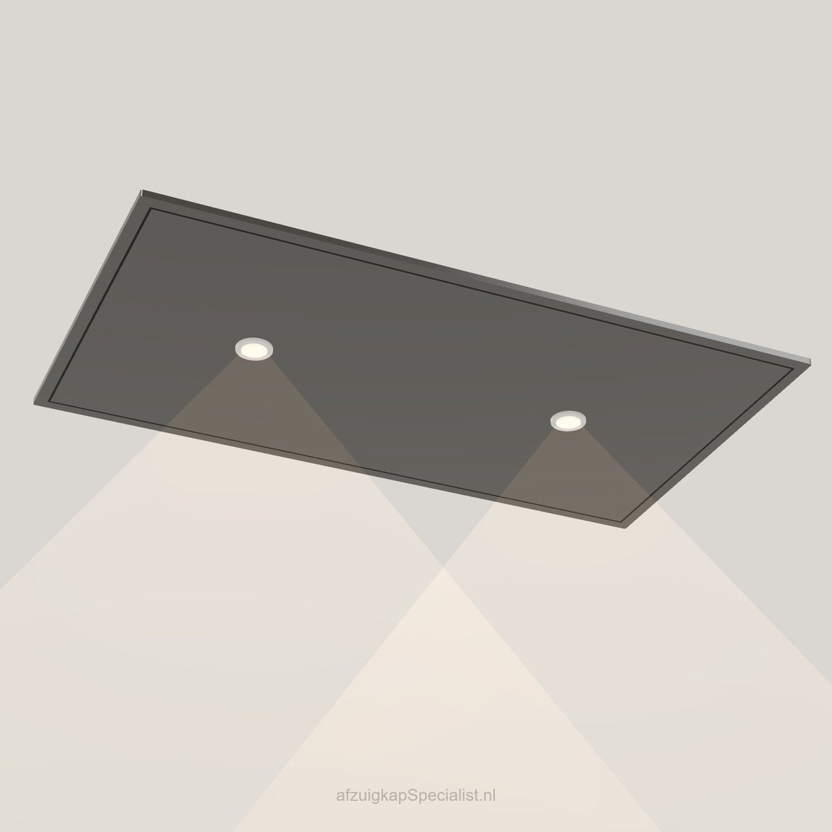 Wave 8663.604 STANDARD X plafondunit 90 x 50 cm in Smoked Silver, met verlichting aan