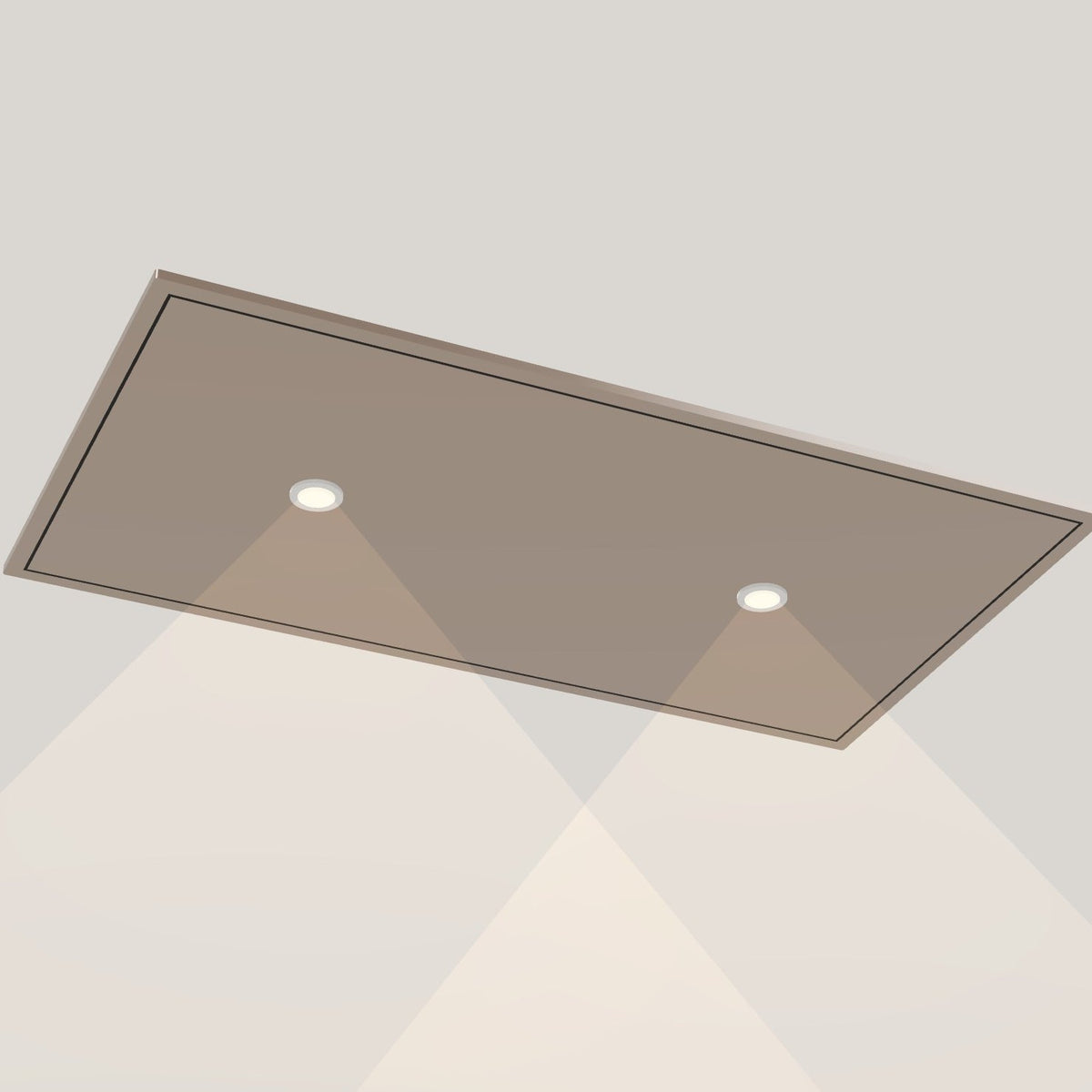 Wave 8663.605 STANDARD X plafondunit 90 x 50 cm in Champagne Gold, met verlichting aan