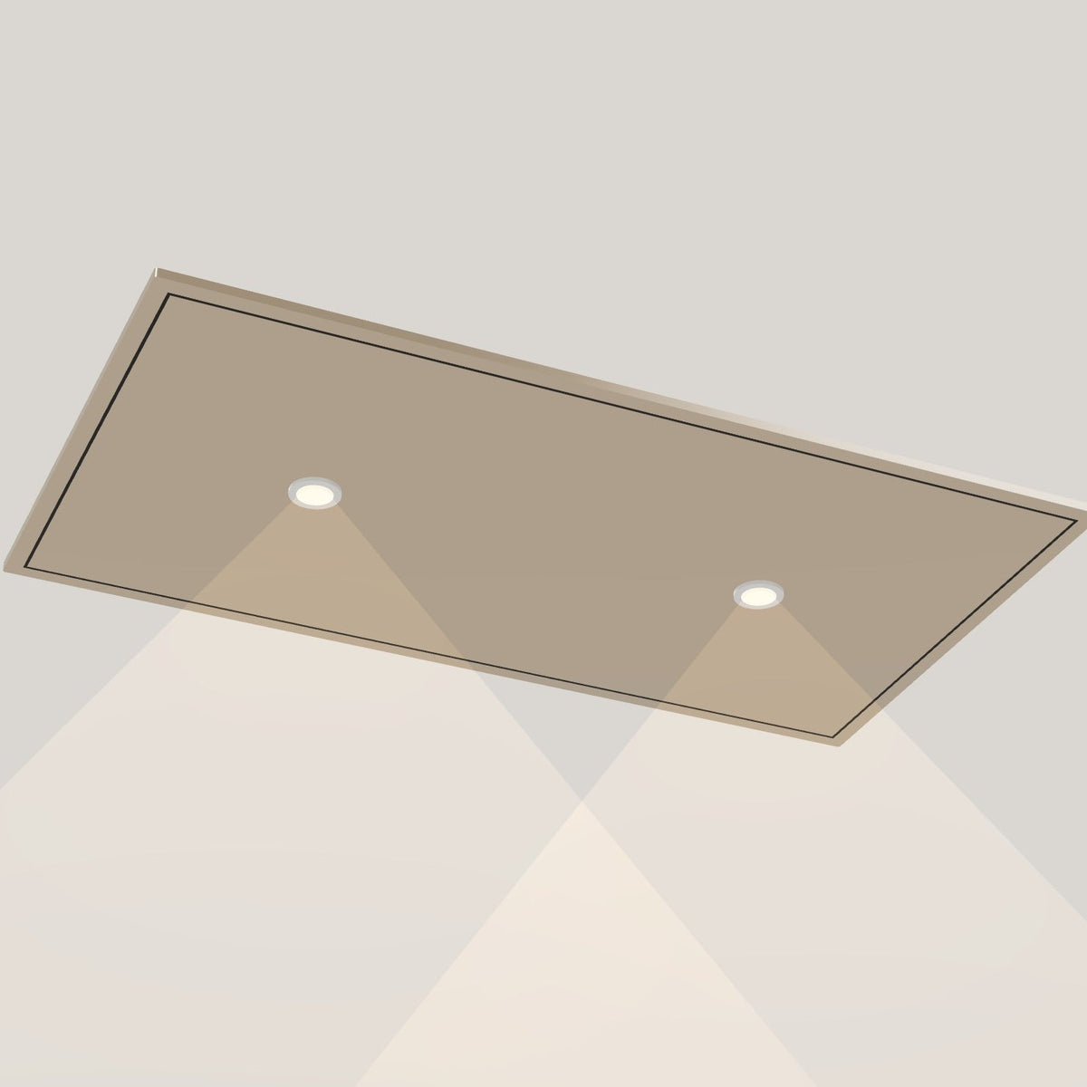 Wave 8674.601 CIRCULATE plafondunit 90 x 50 cm in Satin Bronze, met verlichting aan