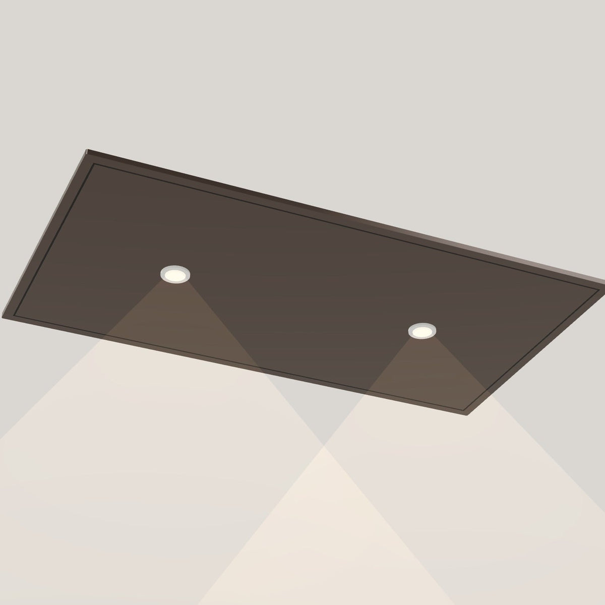 Wave 8674.603 CIRCULATE plafondunit 90 x 50 cm in Anodic Brown, met verlichting aan