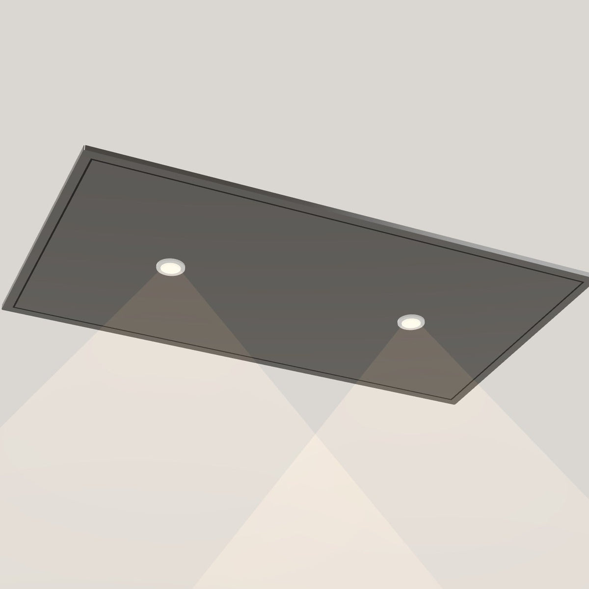 Wave 8674.604 CIRCULATE plafondunit 90 x 50 cm in Smoked Silver, met verlichting aan