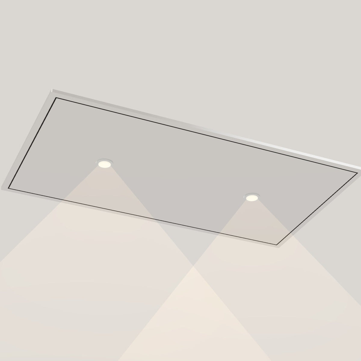Wave 8674.607 CIRCULATE plafondunit 90 x 50 cm in Ivory Greige, met verlichting aan