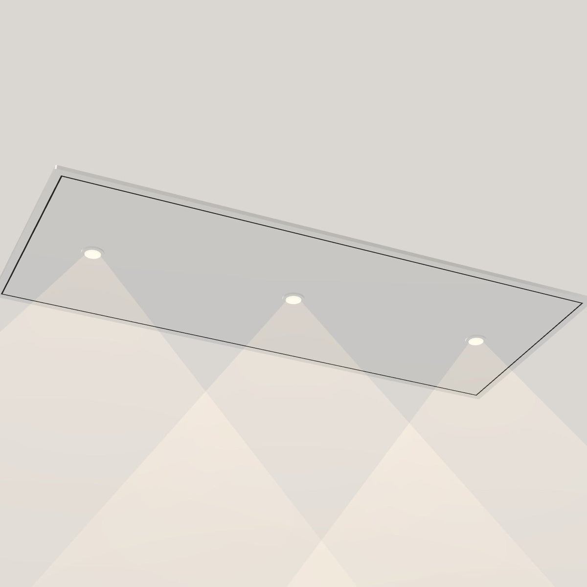 Wave 8674 CIRCULATE plafondunit 120 x 50 cm in RVS, met verlichting aan