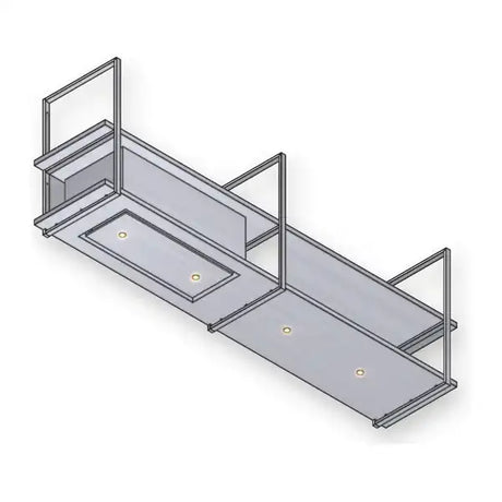 Wave 1053 FRAME wandafzuigkap in RVS met afzuigunit links en LED-spots, 210 tot 300 cm