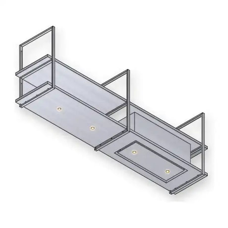 Wave 1054 FRAME wandafzuigkap in RVS met afzuigunit rechts en LED-spots, 210 tot 300 cm