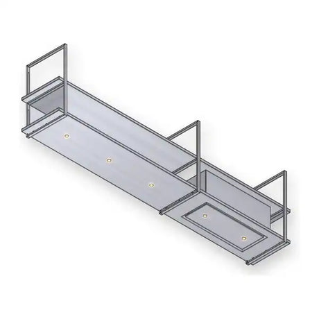 Wave 1056 FRAME wandafzuigkap in RVS met afzuigunit rechts en LED-spots, 210 tot 300 cm