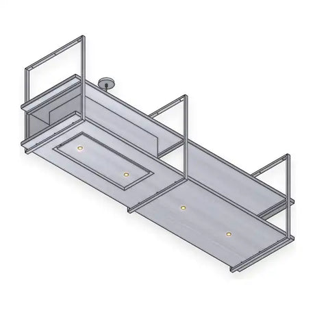 Wave 2053 FRAME eilandafzuigkap in RVS met afzuigunit links en LED-spots, 210 tot 300 cm
