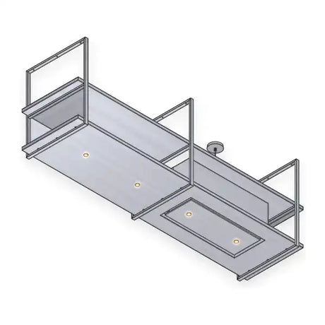 Wave 2054 FRAME eilandafzuigkap in RVS met afzuigunit rechts en LED-spots, 210 tot 300 cm