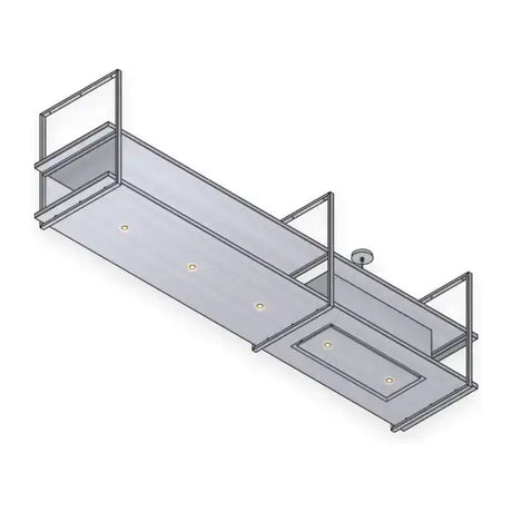 Wave 2056 FRAME eilandafzuigkap in RVS met afzuigunit rechts en LED-spots, 210 tot 300 cm