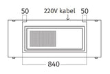 Wave Design 1052.21 FRAME midden  - 120 cm wandmodel  kleur naar keuze - mat/glanzend - 2 x 4,2 W dimbare LED 2700 Kelvin