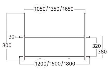 Wave Design 1052.70 FRAME motorloos - 120 cm wandmodel  RVS - 3 x 4,2 W dimbare LED 2700 Kelvin