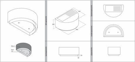 Wave 1630.100 CYLINDER X wandafzuigkap 90 cm - RVS - interne motor recirculatie - LED