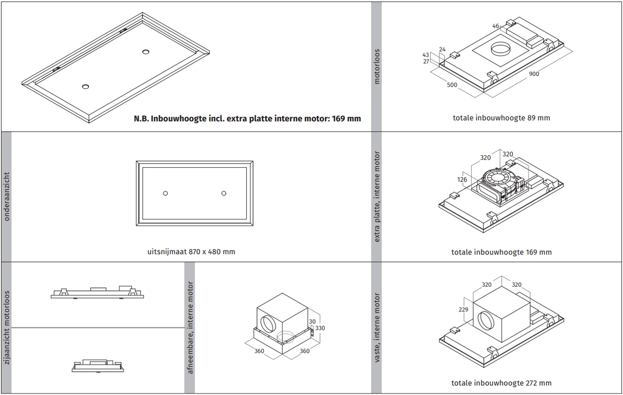 Wave 8231.301 EDGE ceiling unit 90x50 cm - RAL 9016 matt (white) - motorless - 27 mm surface-mounted - LED