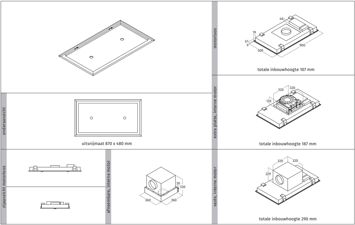 Wave 8663.401 STANDARD X ceiling unit 90 x 50 cm - 1 colour of your choice - motorless - LED