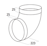 Wave 6000314 Coude 90° avec manchon ∅ 152 mm intérieur