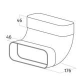 Wave 6000318 90° Bend perpendicular with socket 230 x 80 mm outside