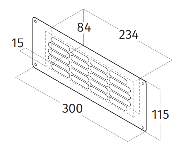 Wave 6610000 stainless steel exhaust grille flat for inside for recirculation