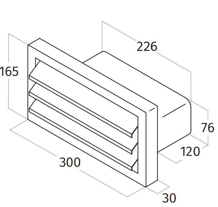 Wave 6610002 Grille d'échappement en acier inoxydable pour mur extérieur