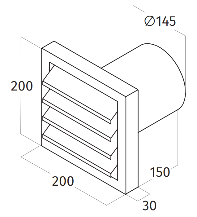 Wave 6610004 Stainless steel round exhaust grille for outside wall