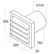 Wave 6610004 Stainless steel round exhaust grille for outside wall