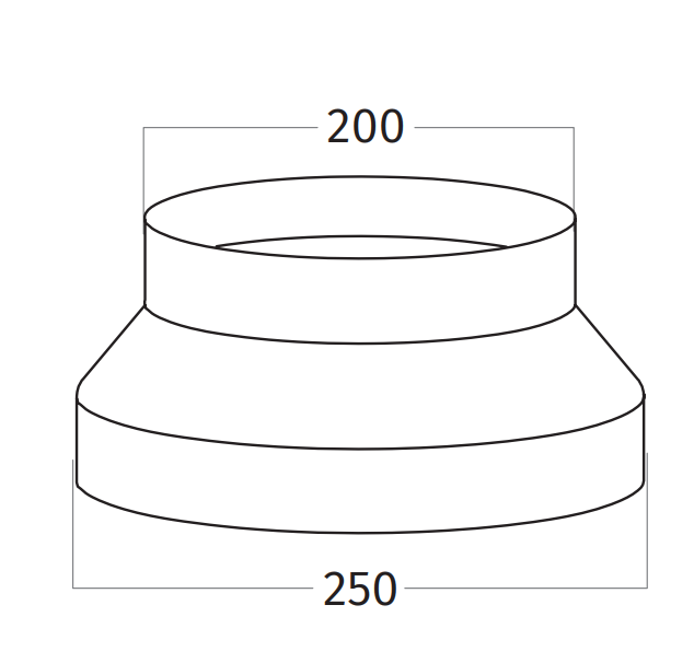 Wave 7000401 reducer ∅ 200 mm - ∅ 250 mm