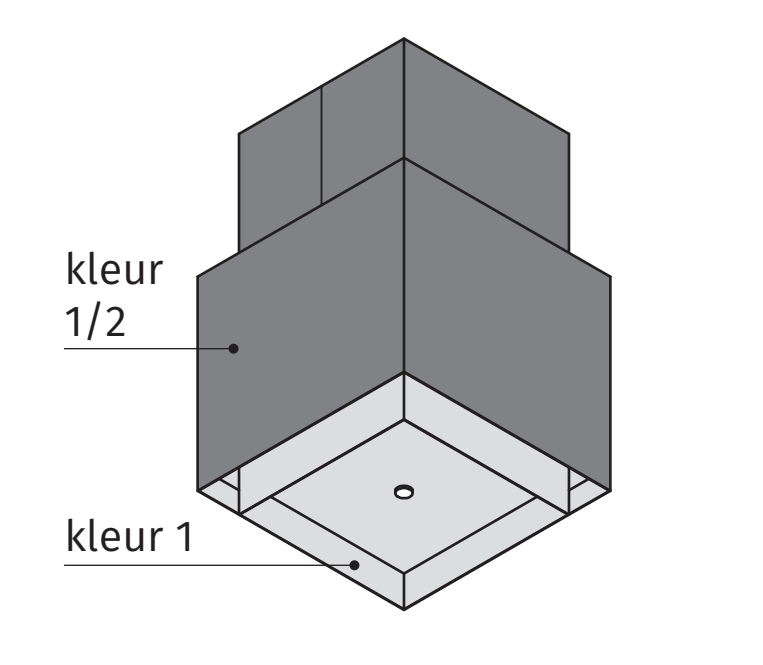 Wave 2126.402 SQUARE X - island hood 50 cm - 2 colours of your choice - internal motor - LED