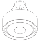 Wave 2630.301 CIRCO X extractor lamp 90cm - RAL 9016 matt (white) - fixed internal motor - LEDDISC