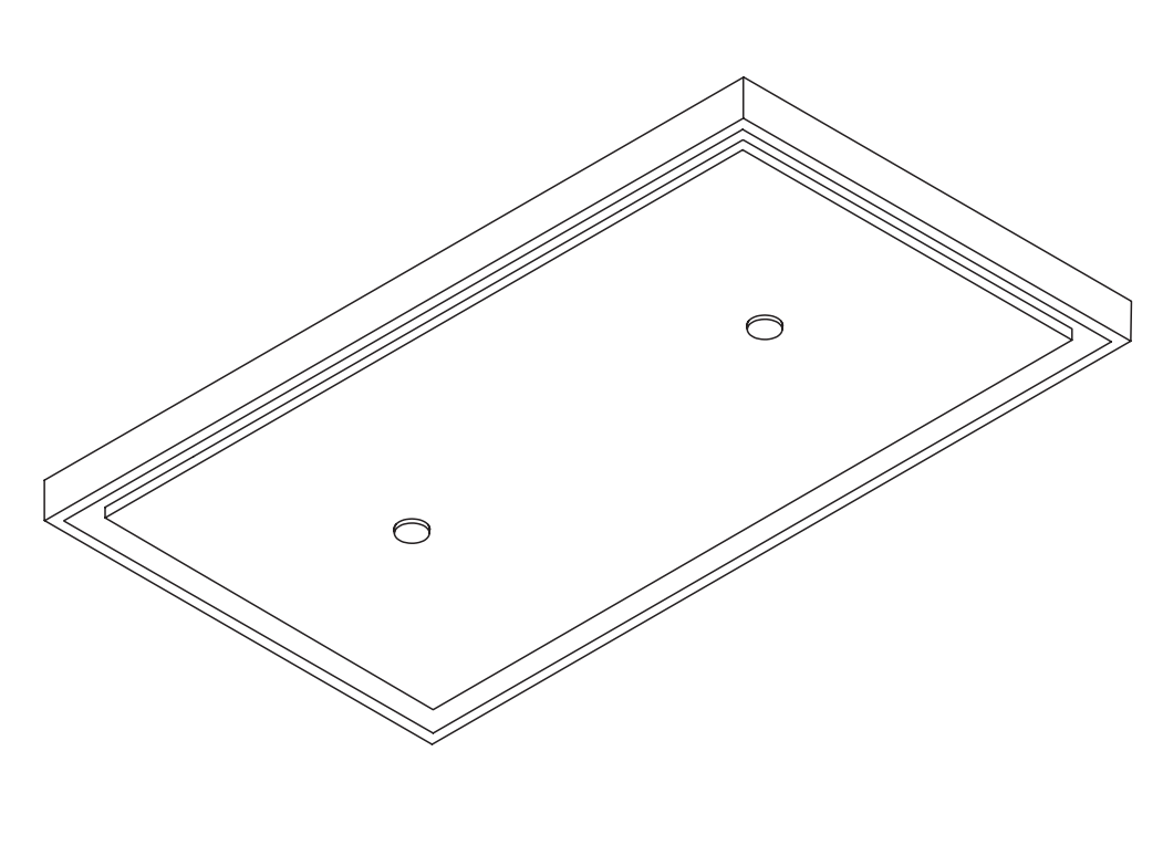 Wave 8555.401 BEAM - ceiling unit 90x50 cm - 1 colour of your choice - fixed, internal motor - LED