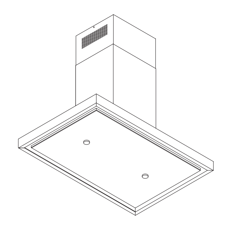 Wave 2066.302 T-SHAPE - 90 cm island extractor hood RAL 9017 matt (black) - internal motor - LED lighting