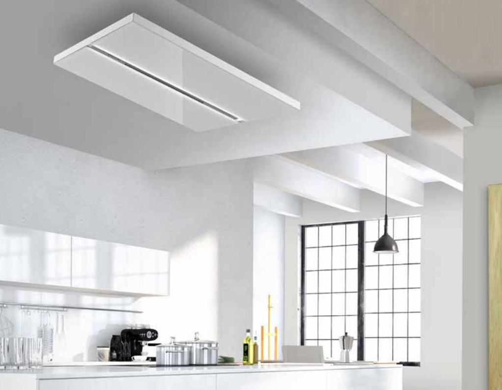 Airone P-002-VERDI ceiling unit - 120 cm - white glass - internal motor 800 m3/h - recirculation