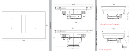 Wave Peyto 4114.01 - Table de cuisson 80 cm avec aspiration - moteur interne - noir