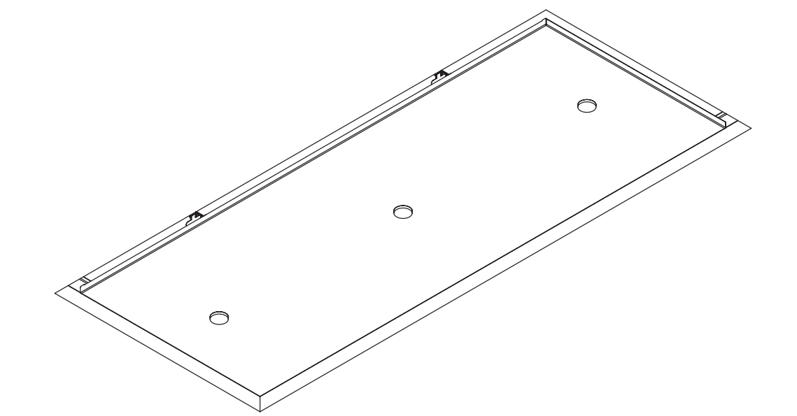 Wave 8230.402 ZERO ceiling unit - 1200 x 500mm - motorless - flush mounting - 1 colour of your choice